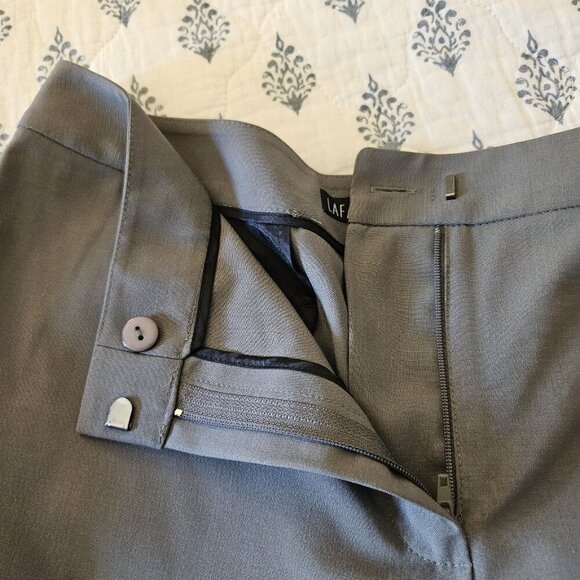 Lafayette 148 NY Gray Wool Career Trousers Size 6—Tailored, Modern, Elevated - Picture 8 of 12